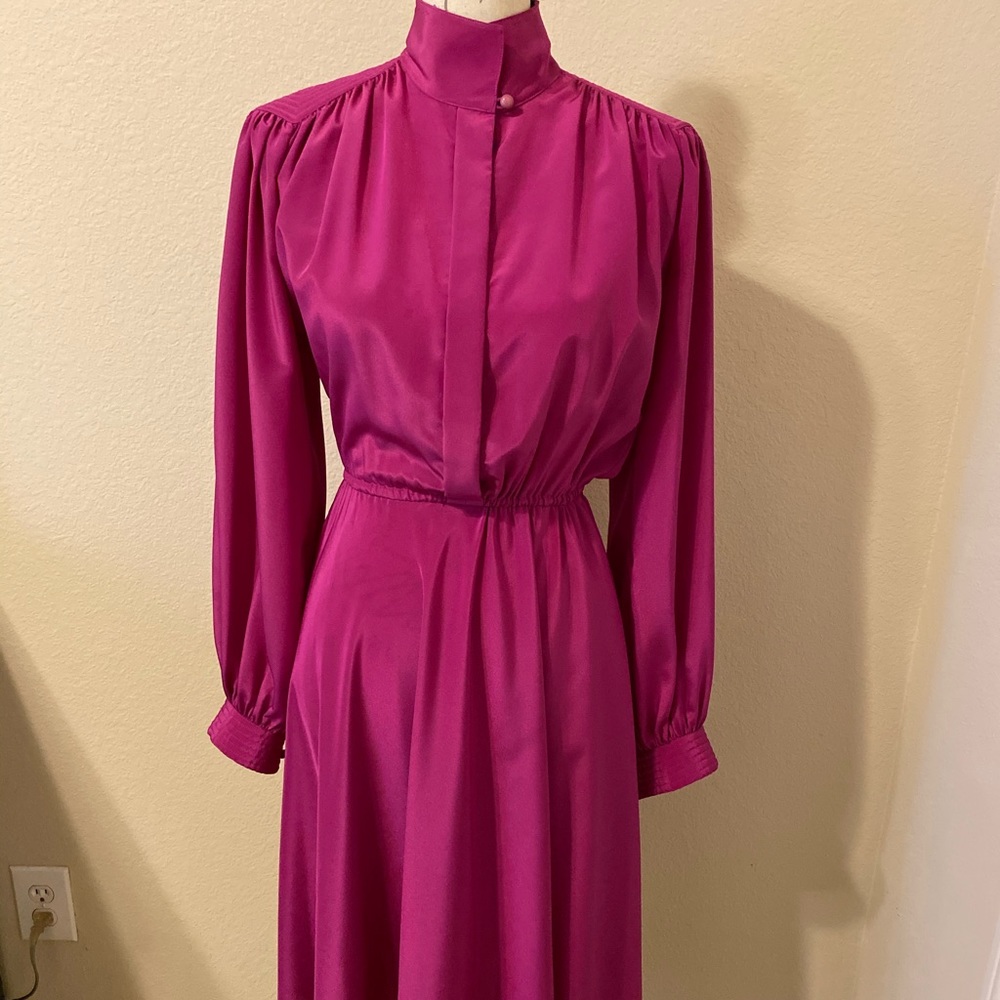 Vintage Pierre Cardin magenta career dress.
